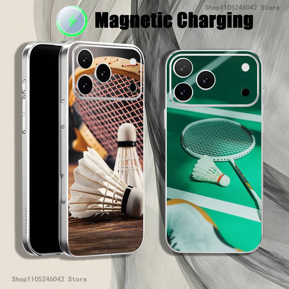 Badminton Quotes - Funda transparente blanca para iPhone 18,