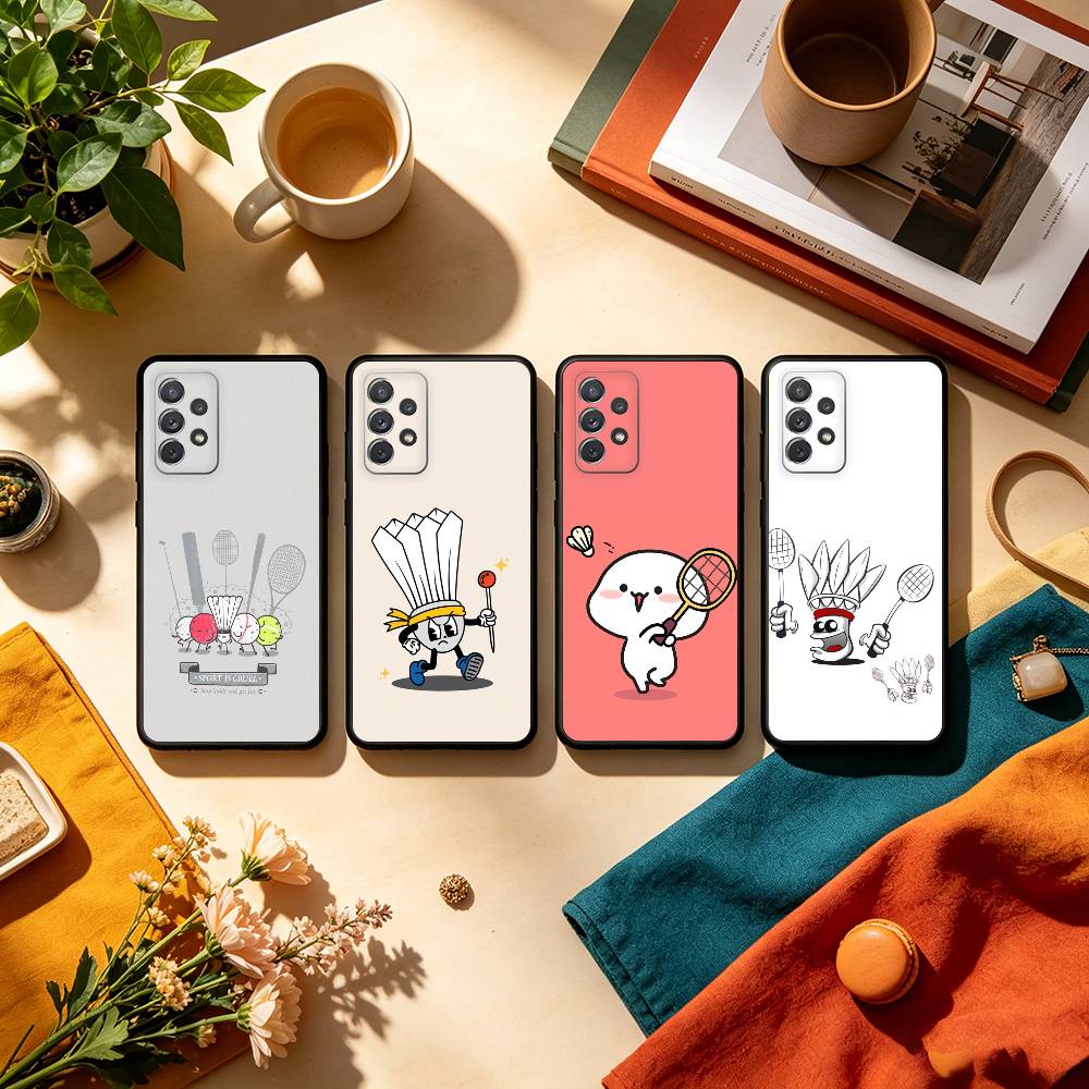 Badminton Quotes - Funda de teléfono con ilustración de