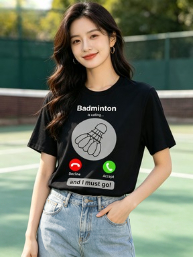 Badminton Quotes Short - Camiseta divertida de bádminton para mujer,