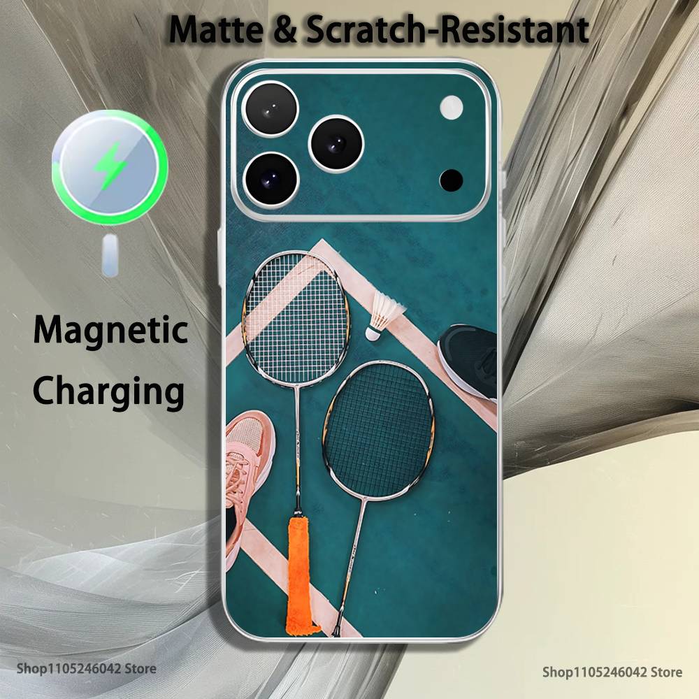 Funda transparente blanca para - Badminton Quotes reseña y precio