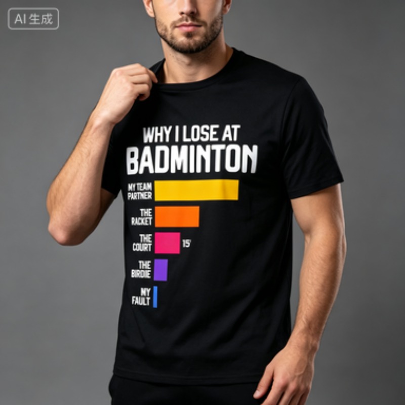 Camiseta de manga corta para h - Badminton Quotes reseña y precio