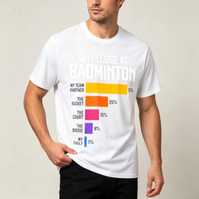 Camiseta de manga corta para h - Badminton Quotes reseña y precio